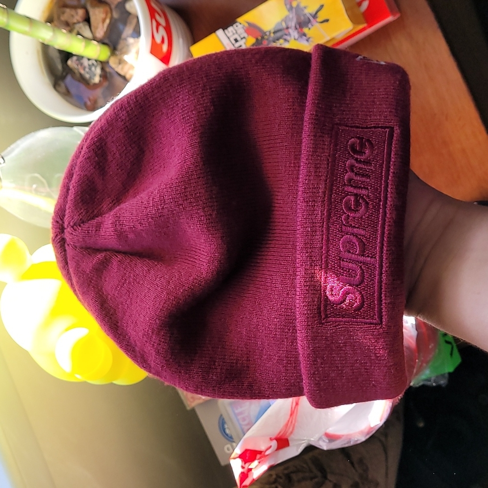 Supreme Maroon Tonal Box Logo Beanie